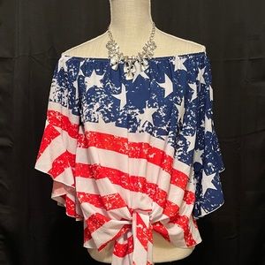 Off the shoulder American Flag Blouse